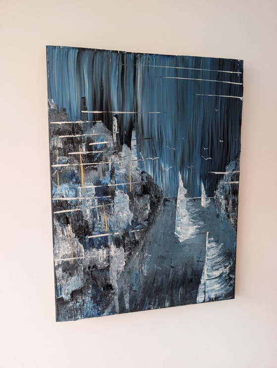White Boats in the City – Paintings & Drawings, Canvas (photo 3 of 6)
