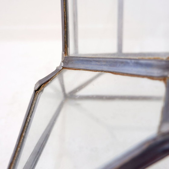 Image 1 of Colonne Art Déco en verre et zinc