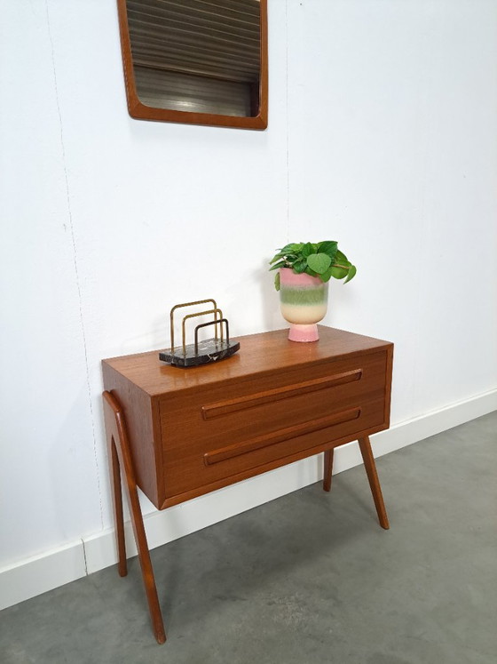 Image 1 of Deense teak set met AP Mobler ladekast en spiegel