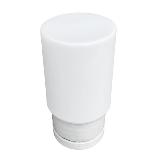 Image 1 of Industriële wandlamp, glazen cilinder, wit, 01B Elpor, Polen, jaren 1970