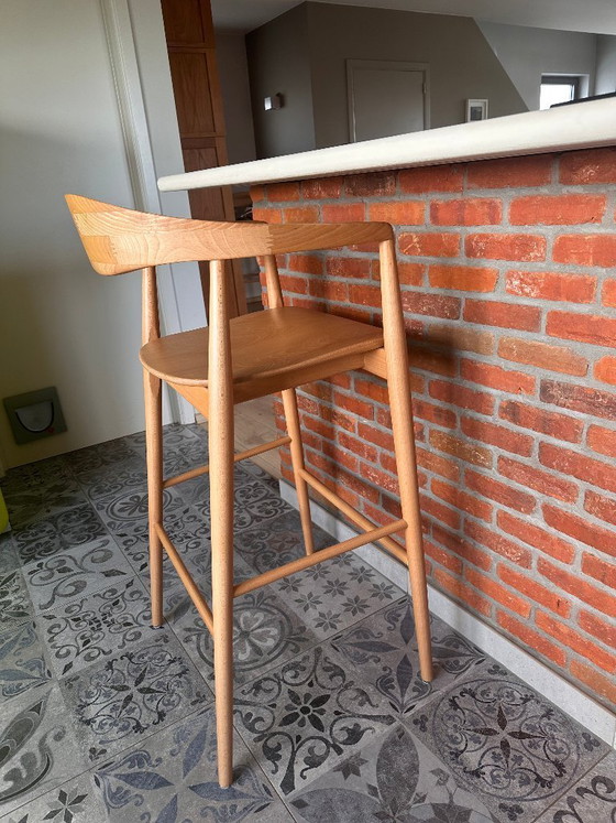 Image 1 of 4 exklusive Modalto Barhocker aus Eiche natur, Höhe 82 cm