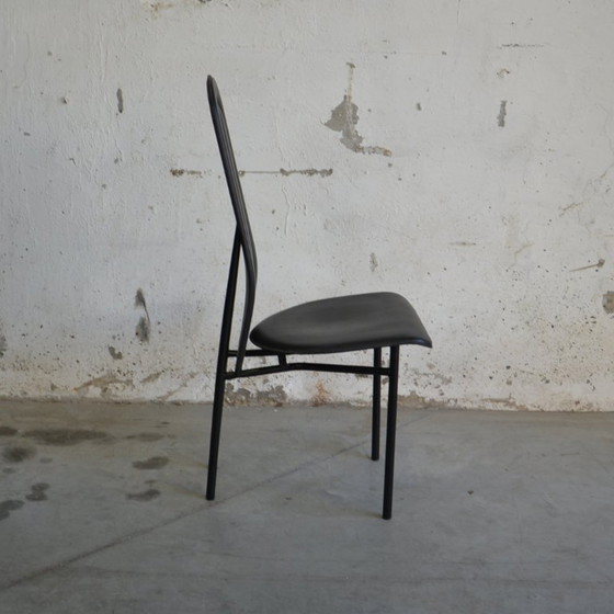 Image 1 of 6 chaises de salle à manger en cuir