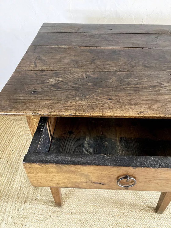 Image 1 of Table de ferme carrée en chêne massif