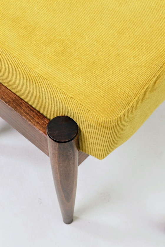 Image 1 of Tabouret scandinavo verde giallo velours côtelé Lotto di 2