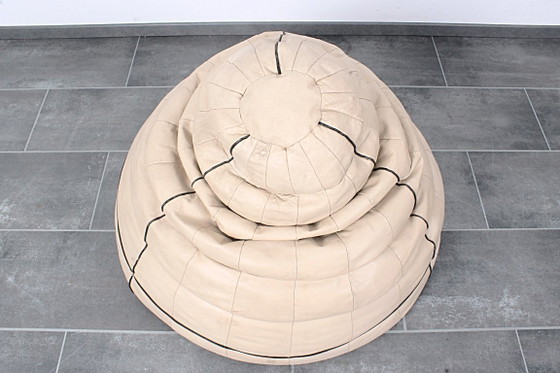 Image 1 of Vintage leather patchwork beanbag from the 1980s