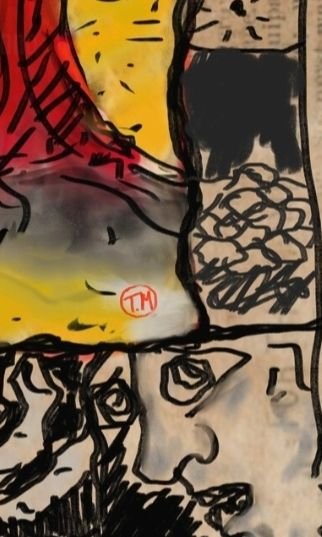 Die roten Bäume, Kunst, Papier, Beige (Foto 2 von 6)