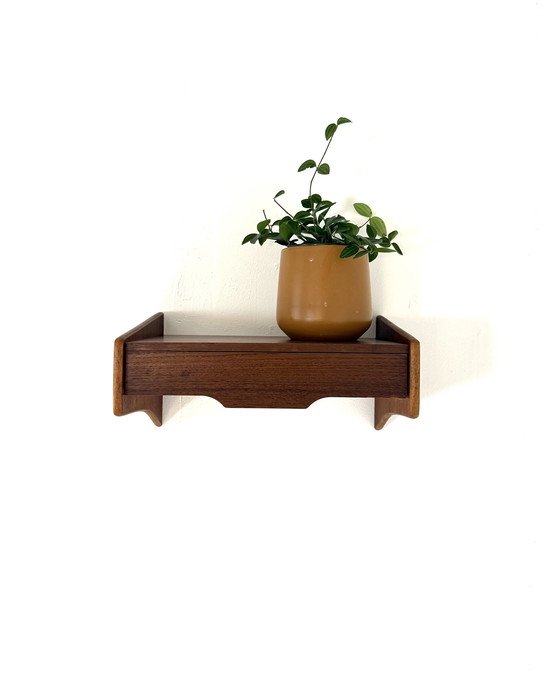 Image 1 of Vintage teakhouten Deense wandconsole ‘60