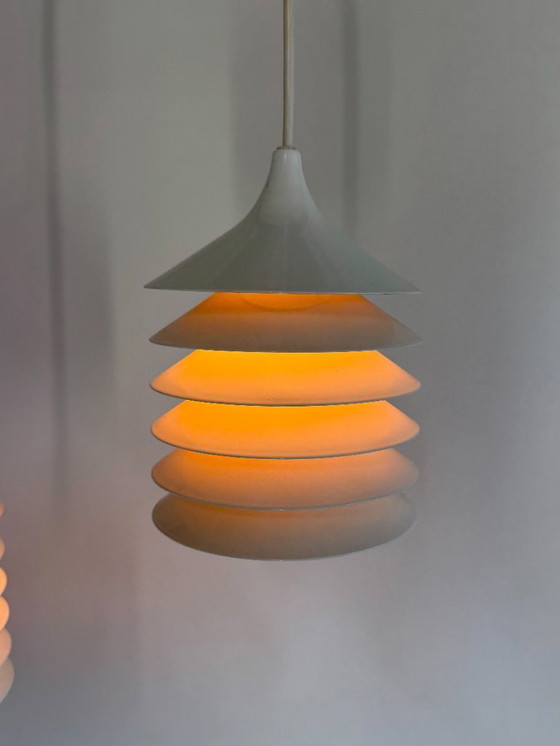 Image 1 of 2x Vintage IKEA lamp: witte Duett T202, Bent Gantzel Boysen