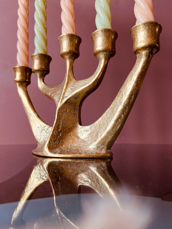 Image 1 of ¡Único! Candelabro de latón Van Gilde de mediados de siglo.