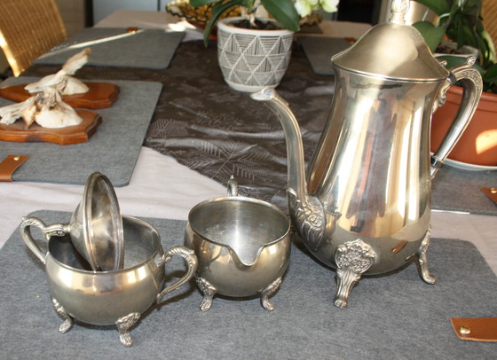 Image 1 of Set da tè vintage WM Rogers in argento - 3 pezzi - USA