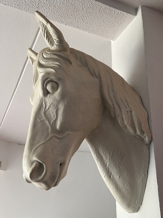 Image 1 of White metal horse head