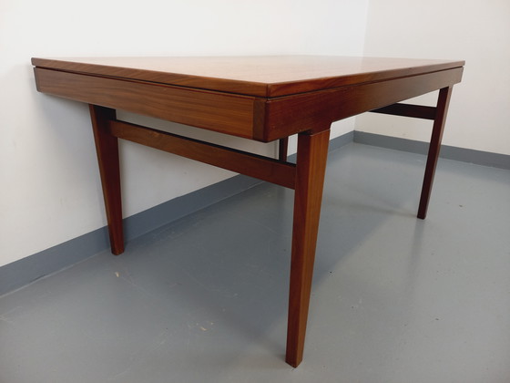 Image 1 of Table à Manger Scandinave Vintage des Années 50 60 en Teck avec Rallonge