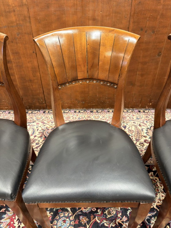 Ensemble de Chaises Anglaises Classiques Chaises de salle à manger – Leather (photo 9 of 12)