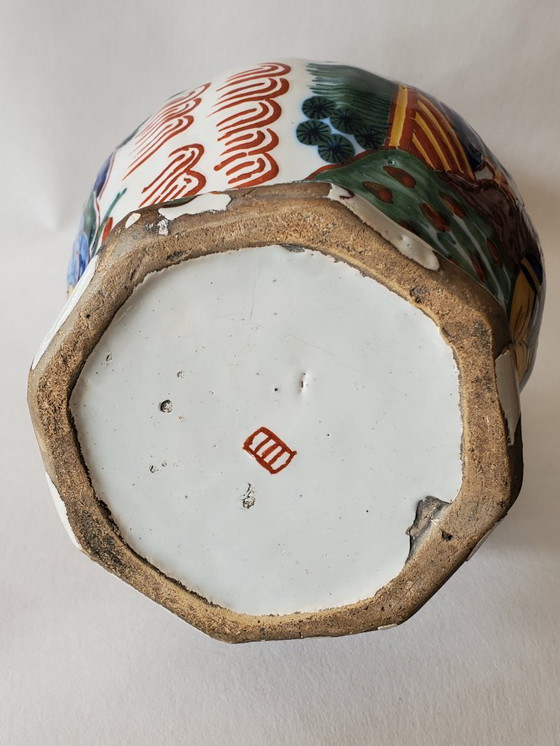 Image 1 of Polychrome Delftware bottle vase - Circa 1800 (ref 3870)