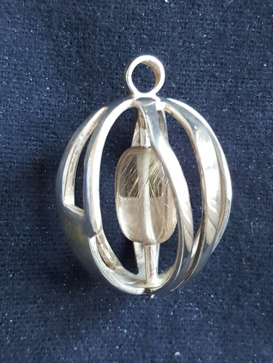 Image 1 of Jewelry: pendant, silver and rock crystal, unique, 1960s