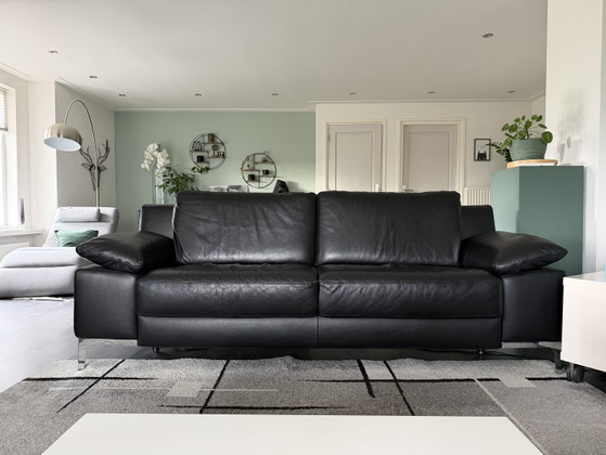 2 Zwarte Lederen Banken – Leather, Chrome (photo 2 of 6)