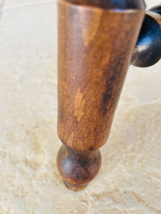 Image 1 of Vintage, Turned Wood,Walnut Stool