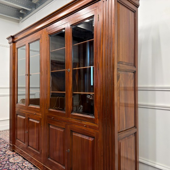 Classic English Bookcase with Columns – Glass, Wood (photo 12 of 20)