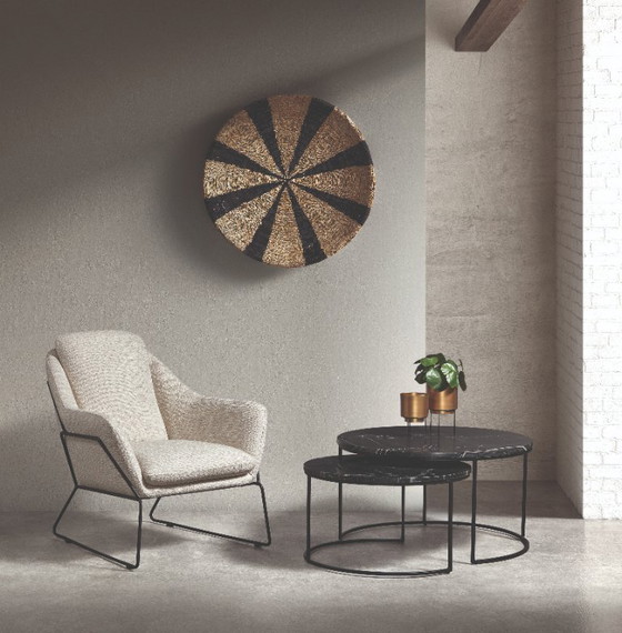 Image 1 of Black marble coffee tables, set of 2