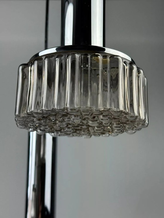 Image 1 of Lampada a cascata a 3 fiamme anni '60-'70 di Staff Leuchten Germania in vetro cromato