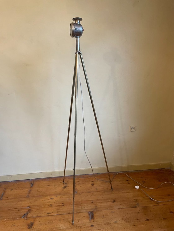 Image 1 of Lampe auf altem Messingständer Stehlampe Französisch