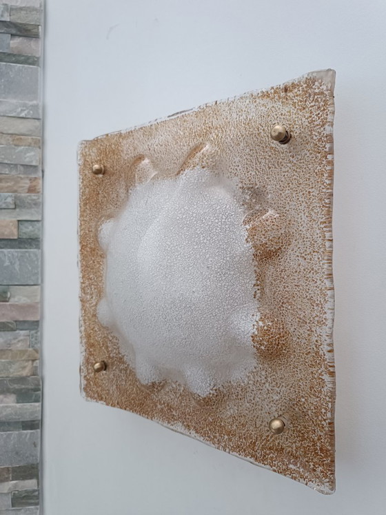 Lámpara de pared grande de losa de Murano de Mazzega, década de 1970. – Apliques, Murano Glass (photo 2 of 8)