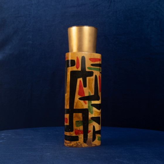 Thermos Aldo Tura Mod. 796D en parchemin à décor abstrait, 1940 – Objets déco, Leather, Abstract (photo 18 of 24)