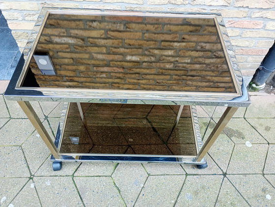 Image 1 of Belgo chrome rolling table bar table