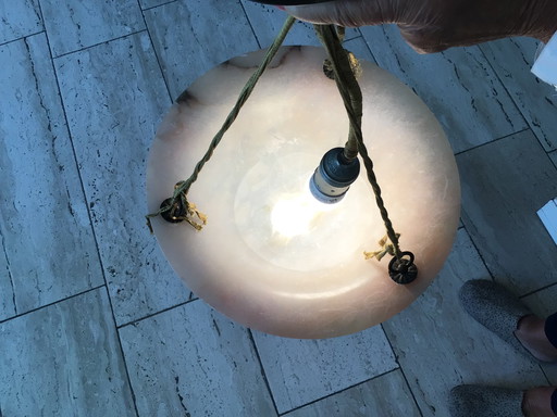 Art Deco Albasten Schaal Hanglamp