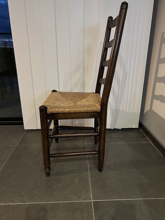 Image 1 of 6 solid oak handmade chairs