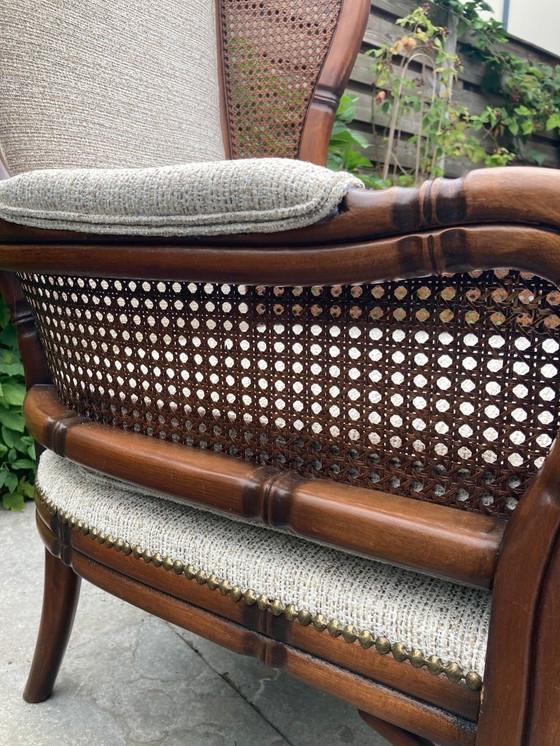 Image 1 of Poltrona vintage Giorgetti Wingback - Finto bambù.