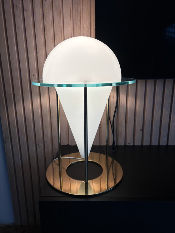 Image 1 of Italian 1980 vintage table lamp in the style of Fontana Arte
