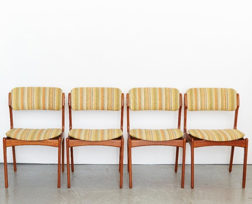 Sedie da pranzo n. 49 di Erik Buch per O. D. Møbler, anni '70, set di 4