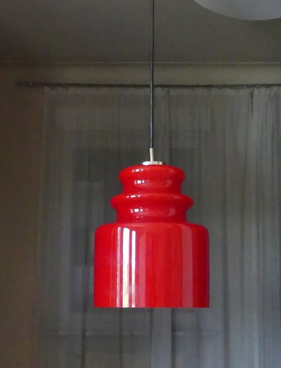 Image 1 of Peill&Putzler ceiling lamp red 1970s UK1aEb