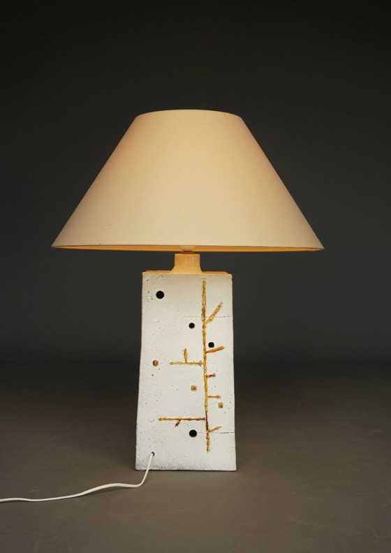 Mid-Century Ceramic Table Lamp With Abstract Design, 1970s (photo 6 of 16)