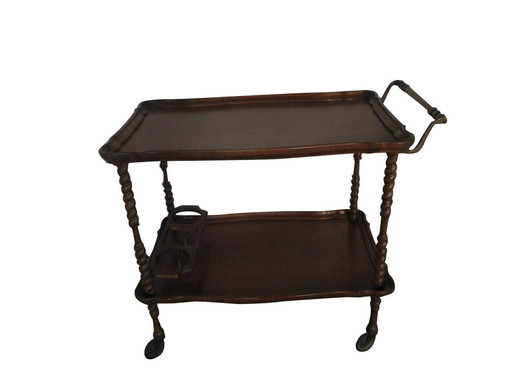 Walnut bar trolley, 1950s