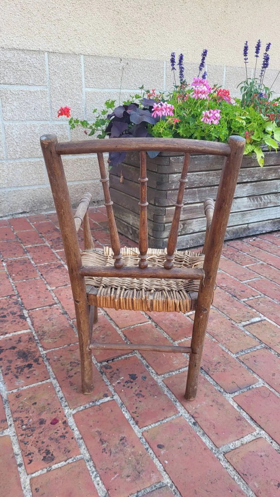 Fauteuil pour enfant – Rocking chairs, Wicker, Wood, Vintage (photo 4 of 7)