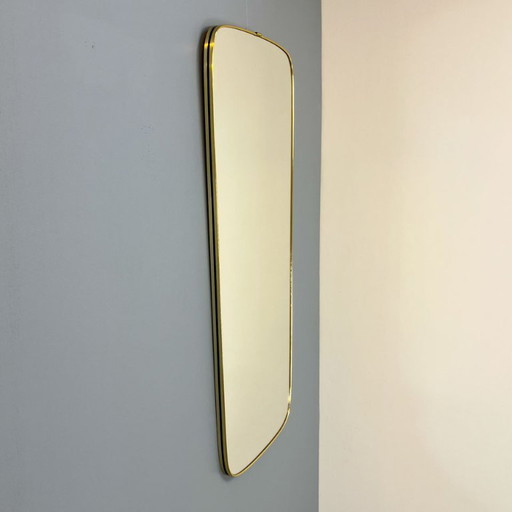 Wall mirror with brass frame, 1960s