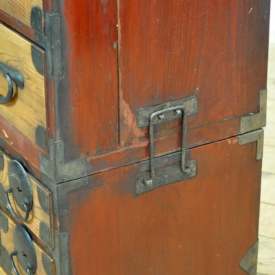 Japanese Tansu chest of drawers, circa 1870, Iron, Wood, Black (photo 9 of 18)