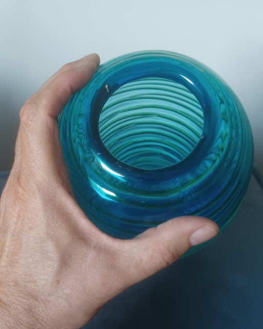 Vase en verre d'art Fulvio Bianconi artiste italien pour Venini années 1970 