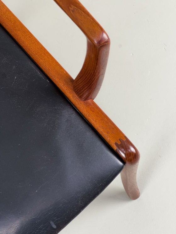 Image 1 of Fauteuil Rungstedlund En Teck et Cuir Par Ole Wanscher Pour P. Jeppesen, 1960S