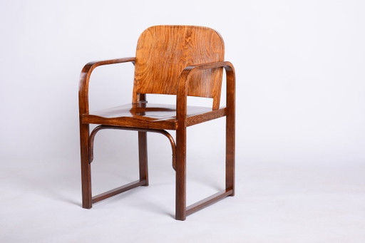 Restored Art Deco Armchair, by Tatra, Pravenec, Beech, Polished, Czech, 1930s – fauteuils, Wood