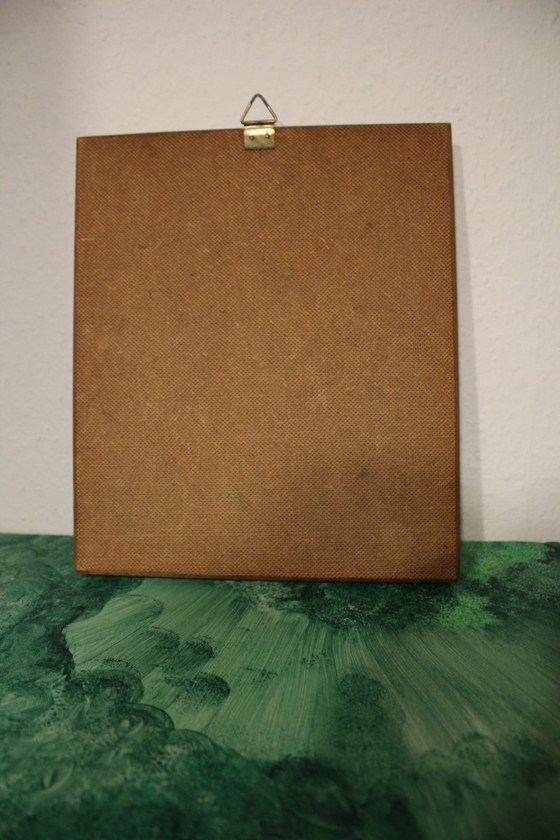 Image 1 of Handgefertigtes Schäferhund-Reliefbild im sehr massiven Holzrahmen, Einzelanfertigung, vintage vermutlich aus den 60er Jahren