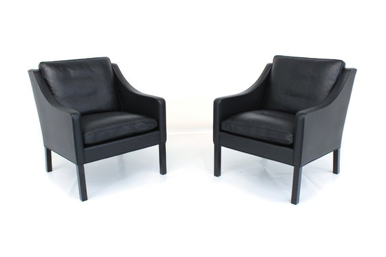 Image 1 of comme neuf ! Original Børge Mogensen for Fredericia Danish Lounge Set, Sofa and 2 Chairs, premium Leather, Oak, RP 31.161 Euro