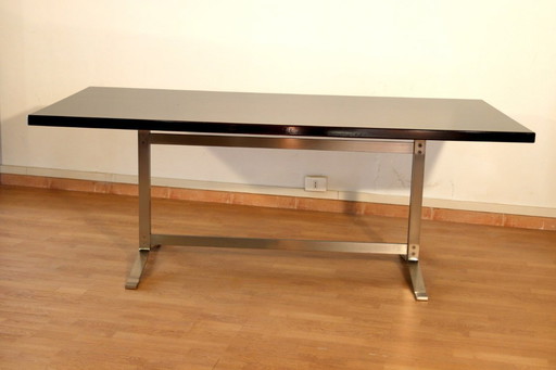 Table Formanova en palissandre et acier chromé, style milieu du siècle, par Gianni Moscatelli, 1965
