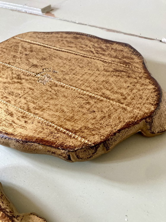 Image 1 of Pair of small Florentine trays in painted wood