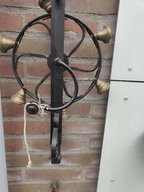 Image 1 of Campanello con ruota, campanello d'ingresso, campanello da parete con 6 campanelli in ottone