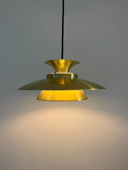 Suspension danoise vintage dorée - Style Louis Poulsen - Suspension design danoise