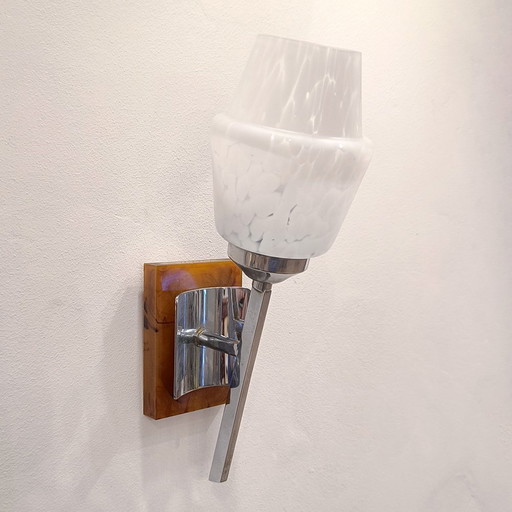 Mid-Century Mottled Wall Lamp in Murano Glass, 1960s