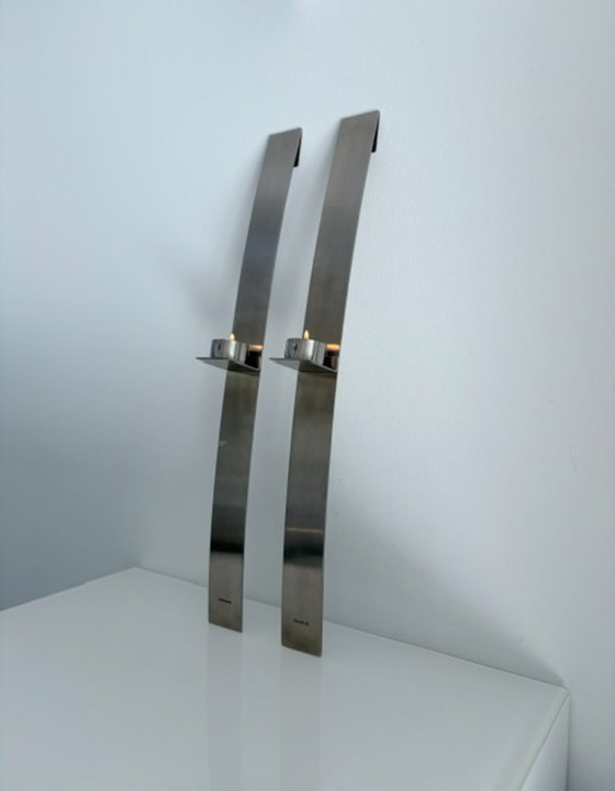 Set de 2 apliques de pared Blomus de acero inoxidable 60 cm – Decoración de pared, rvs (photo 5 of 21)